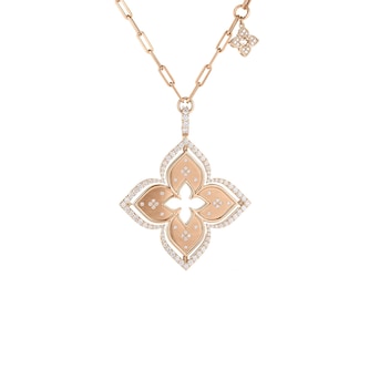 Roberto Coin 18K Rose Gold Venetian Princess Pirouette Diamond & Mother Of Pearl Flower Necklace