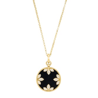 Roberto Coin 18K Yellow Gold Venetian Medallion Diamond & Black Jade Necklace