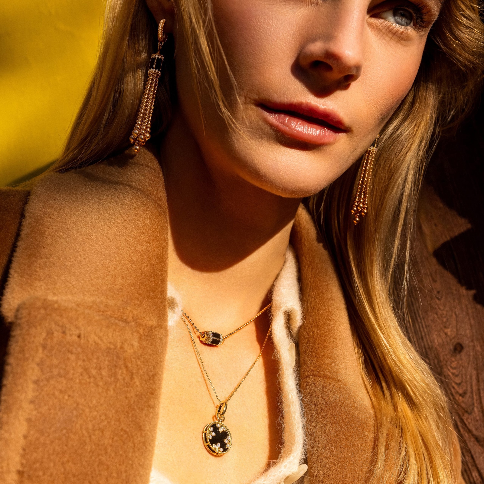 Roberto Coin 18K Yellow Gold Venetian Medallion Diamond & Black Jade Necklace