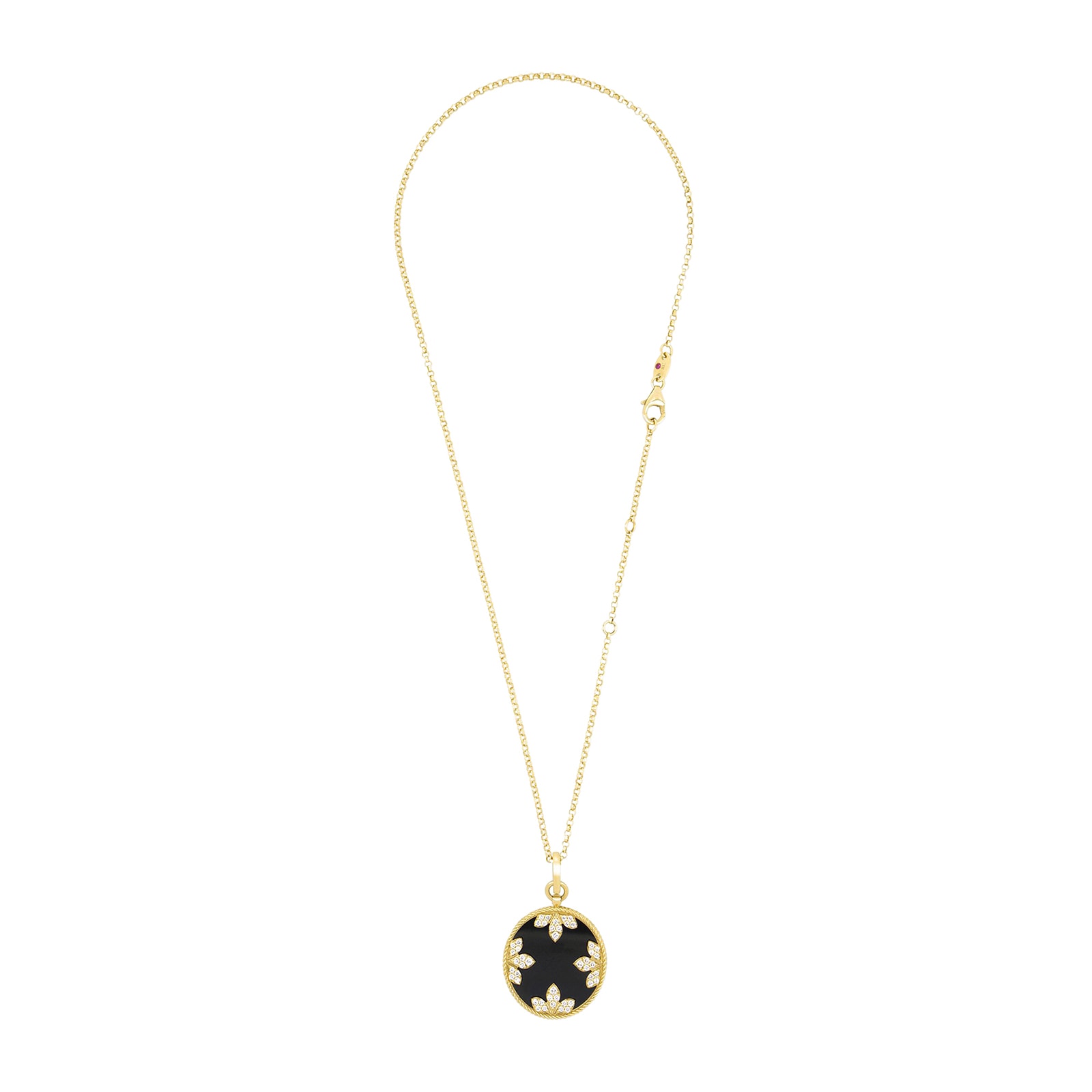 Roberto Coin 18K Yellow Gold Venetian Medallion Diamond & Black Jade Necklace