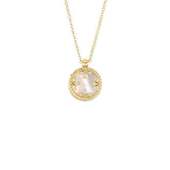 Roberto Coin 18K Yellow Gold Venetian Medallions Diamond & Mother Of Pearl Necklace