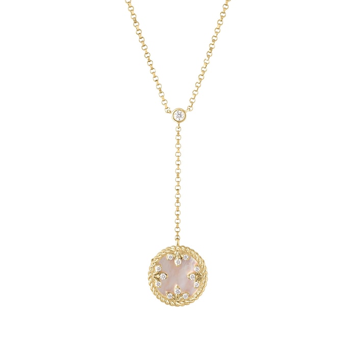 Roberto Coin 18K Yellow Gold Venetian Medallions Diamond & Mother Of Pearl Necklace