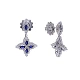 Roberto Coin 18K White Gold Princess Flower Diamond & Blue Sapphire Drop Earrings