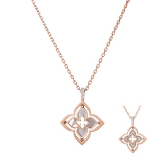 Roberto Coin 18K Rose Gold Venetian Princess Pirouette Diamond & Mother Of Pearl Flower Necklace Roberto Coin 18K Rose Gold Venetian Princess Pirouette Diamond & Mother Of Pearl Flower Necklace