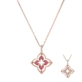 Roberto Coin 18K Rose Gold Venetian Princess Pirouette Diamond & Rhodonite Necklace