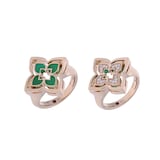 Roberto Coin 18K Rose Gold Venetian Princess Pirouette Diamond & Chrysoprase Ring - Size 6.5