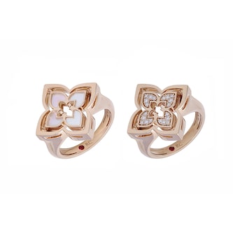 Roberto Coin 18K Rose Gold Venetian Princess Pirouette Diamond & Mother Of Pearl Ring - Size 6.5 Roberto Coin 18K Rose Gold Venetian Princess Pirouette Diamond & Mother Of Pearl Ring - Size 6.5