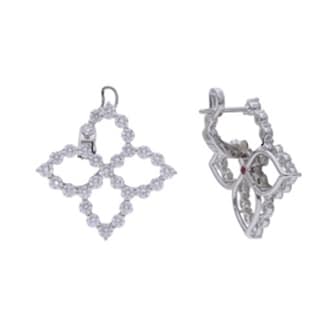Roberto Coin 18K White Gold Princess Flower Diamond Outline Drop Earrings