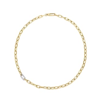 Roberto Coin 18K Yellow Gold Designer Gold Diamond Paperclip Link Necklace Roberto Coin 18K Yellow Gold Designer Gold Diamond Paperclip Link Necklace