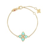Roberto Coin 18K Yellow Gold Venetian Princess Diamond & Turquoise Bracelet