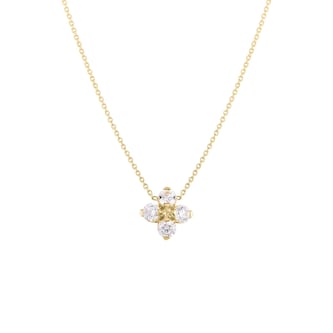 Roberto Coin 18K Yellow Gold Love In Verona Diamond Flower Necklace