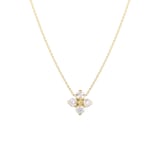 Roberto Coin 18K Yellow Gold Love In Verona Diamond Flower Necklace