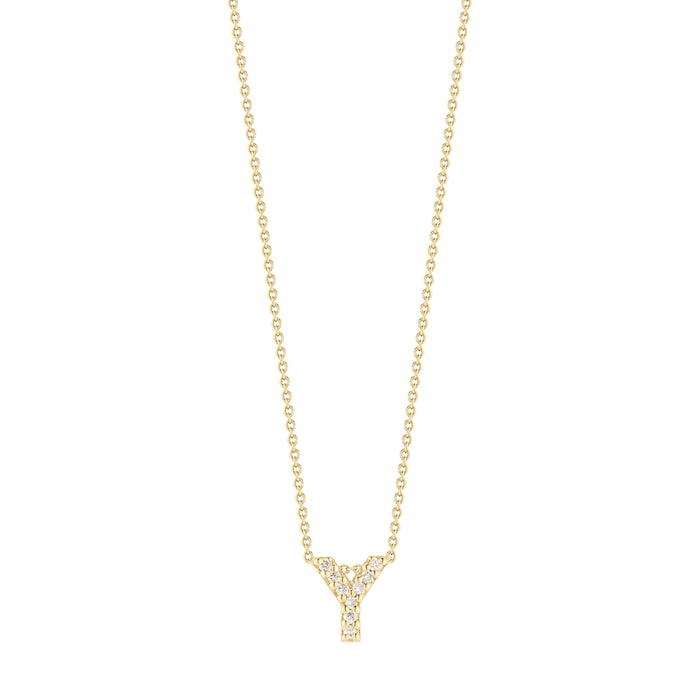 Roberto Coin 18K Yellow Gold Tiny Treasures Diamond Love Letter Y Necklace