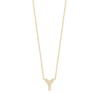 Roberto Coin 18K Yellow Gold Tiny Treasures Diamond Love Letter Y Necklace