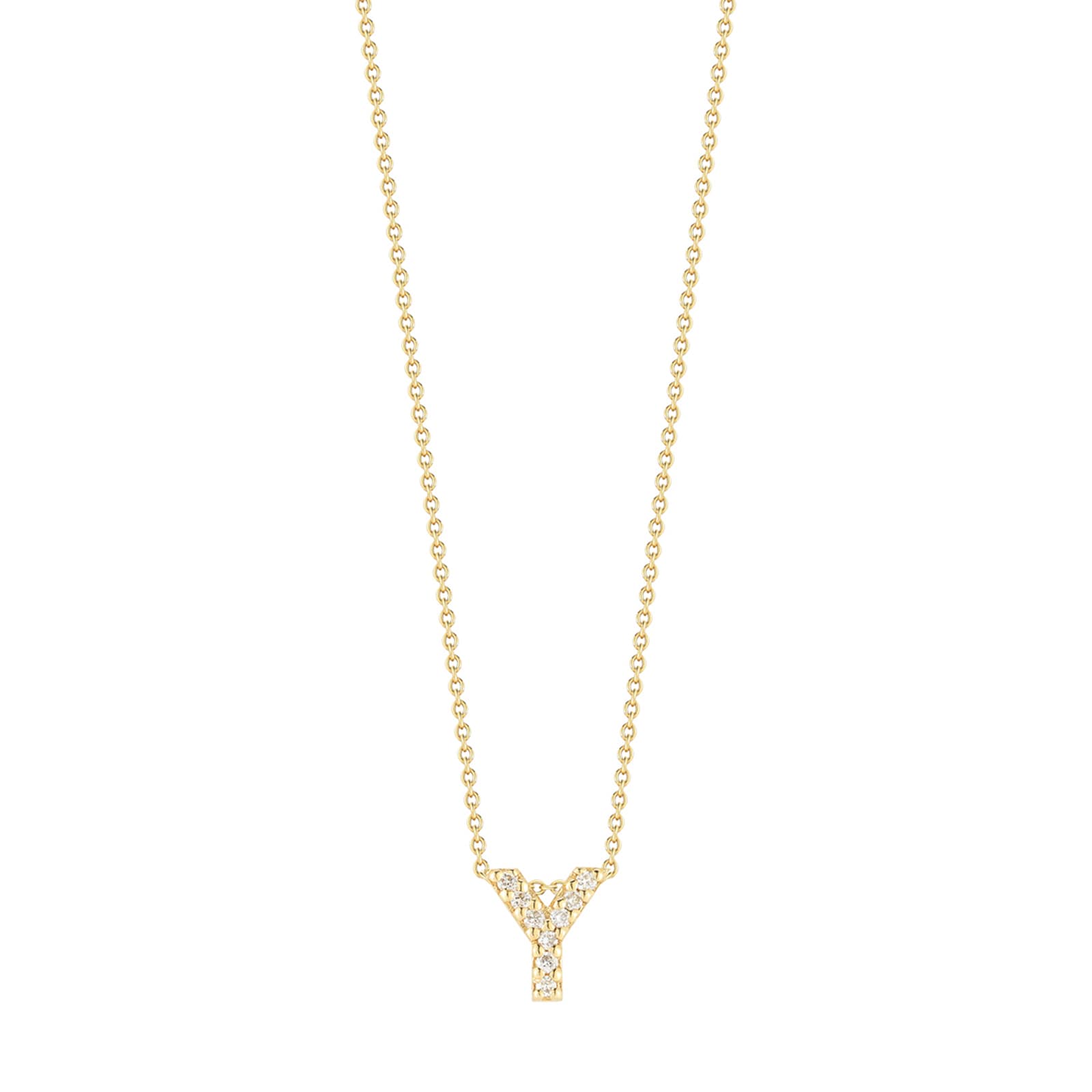 Roberto Coin 18K Yellow Gold Tiny Treasures Diamond Love Letter Y Necklace