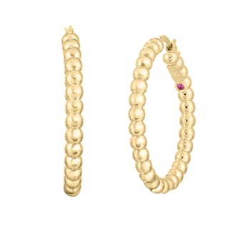 Roberto Coin 18K Yellow Gold Designer Gold Beaded Hoop Earrings