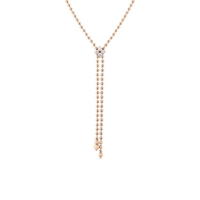 Roberto Coin 18K Rose Gold Love In Verona Diamond Flower Zipper Necklace