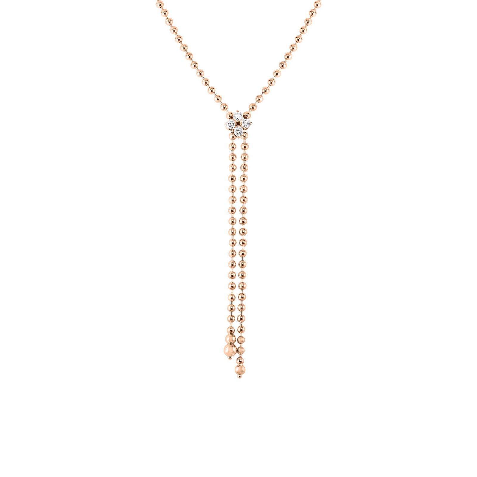 Roberto Coin 18K Rose Gold Love In Verona Diamond Flower Zipper Necklace Roberto Coin 18K Rose Gold Love In Verona Diamond Flower Zipper Necklace