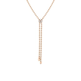 Roberto Coin 18K Rose Gold Love In Verona Diamond Flower Zipper Necklace