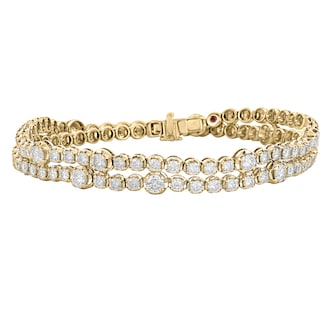 Roberto Coin 18K Yellow Gold Cento Diamond 2 Row Bracelet & Necklace