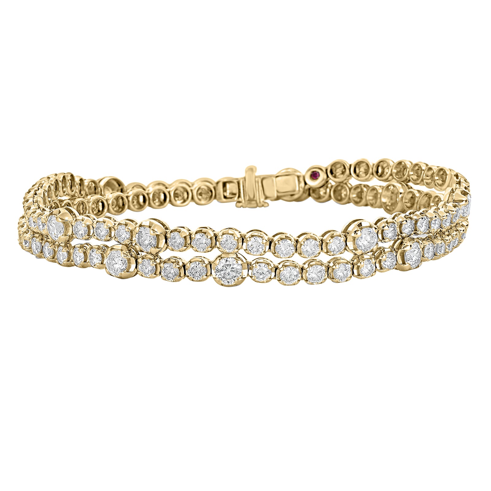 Roberto Coin 18K Yellow Gold Cento Diamond 2 Row Bracelet & Necklace