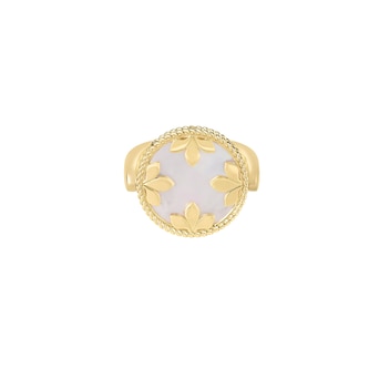 Roberto Coin 18K Yellow Gold Venetian Medallions Reversible Diamond & Mother Of Pearl Ring - Size 6.5 Roberto Coin 18K Yellow Gold Venetian Medallions Reversible Diamond & Mother Of Pearl Ring - Size 6.5