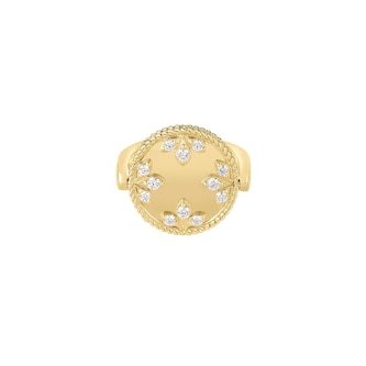 Roberto Coin 18K Yellow Gold Venetian Medallions Reversible Diamond & Mother Of Pearl Ring - Size 6.5