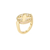 Roberto Coin 18K Yellow Gold Venetian Medallions Reversible Diamond & Mother Of Pearl Ring - Size 6.5