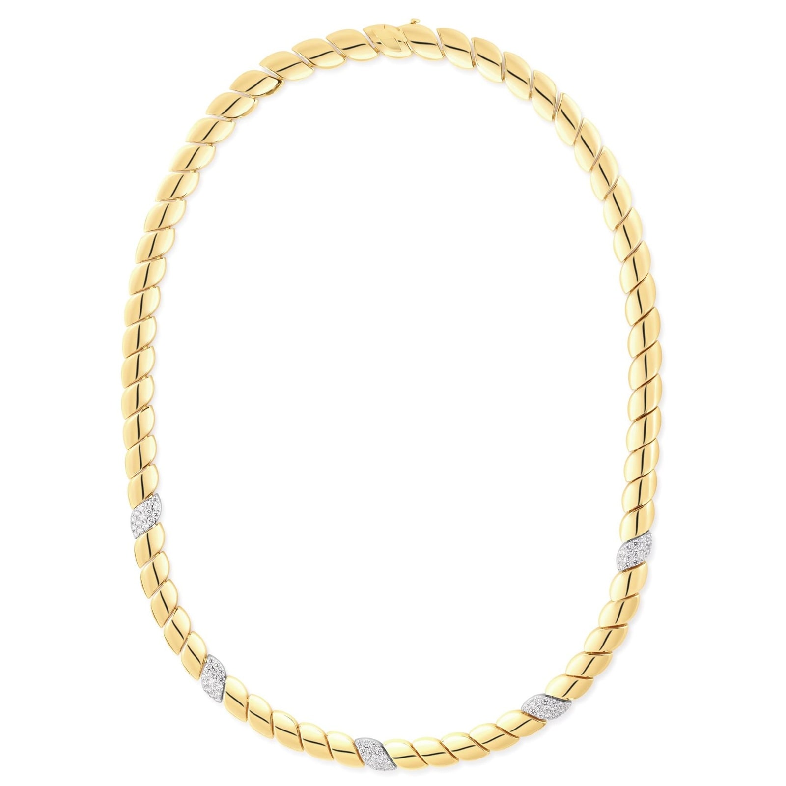 Roberto Coin 18K Yellow Gold Designer Gold San Marco Diamond Necklace