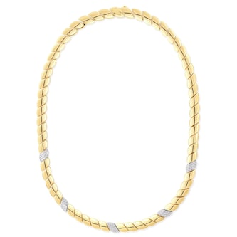 Roberto Coin 18K Yellow Gold Designer Gold San Marco Diamond Necklace