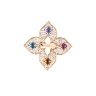 Roberto Coin 18K Rose Gold Venetian Princess Carnival Pave Diamond & Mixed Gemstone Flower Ring - Size 6.5 Roberto Coin 18K Rose Gold Venetian Princess Carnival Pave Diamond & Mixed Gemstone Flower Ring - Size 6.5