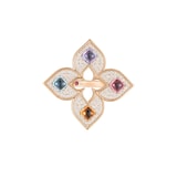 Roberto Coin 18K Rose Gold Venetian Princess Carnival Pave Diamond & Mixed Gemstone Flower Ring - Size 6.5