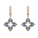 Roberto Coin Venetian Princess 18ct Rose Gold Blue Titanium and Diamond Hoop Earrings