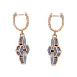 Roberto Coin Venetian Princess 18ct Rose Gold Blue Titanium and Diamond Hoop Earrings