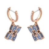 Roberto Coin Venetian Princess 18ct Rose Gold Blue Titanium and Diamond Hoop Earrings