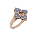 Roberto Coin Venetian Princess 18ct Rose Gold Blue Titanium and Diamond Ring
