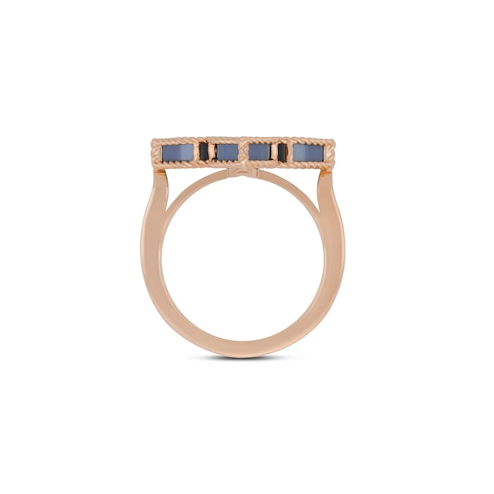 Roberto Coin Venetian Princess 18ct Rose Gold Blue Titanium and Diamond Ring