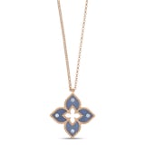 Roberto Coin Venetian Princess 18ct Rose Gold Blue Titanium and Diamond Pendant