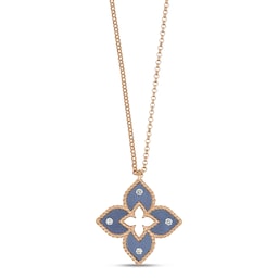 37523664 - Venetian Princess 18ct Rose Gold Blue Titanium and Diamond Pendant