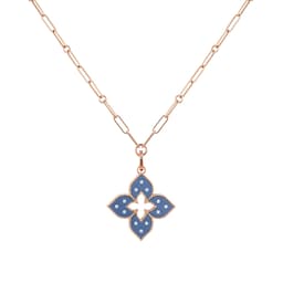 37523665 - Venetian Princess 18ct Rose Gold Blue Titanium and Diamond Pendant