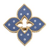Roberto Coin Venetian Princess 18ct Rose Gold Blue Titanium and Diamond Ring