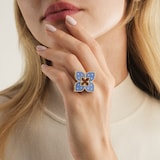 Roberto Coin Venetian Princess 18ct Rose Gold Blue Titanium and Diamond Ring