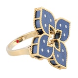 Roberto Coin Venetian Princess 18ct Rose Gold Blue Titanium and Diamond Ring