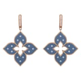 Roberto Coin Venetian Princess 18ct Rose Gold Blue Titanium and Diamond Hoop Earrings