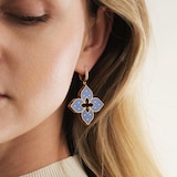 Roberto Coin Venetian Princess 18ct Rose Gold Blue Titanium and Diamond Hoop Earrings