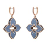 Roberto Coin Venetian Princess 18ct Rose Gold Blue Titanium and Diamond Hoop Earrings