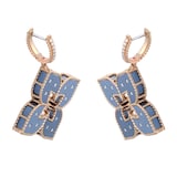 Roberto Coin Venetian Princess 18ct Rose Gold Blue Titanium and Diamond Hoop Earrings