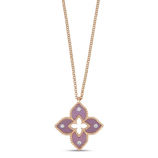 Roberto Coin Venetian Princess 18ct Rose Gold Pink Titanium and Diamond Pendant