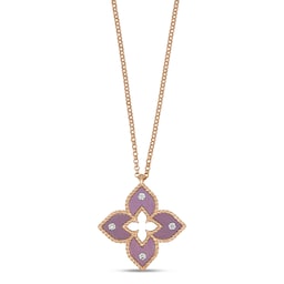 37523668 - Venetian Princess 18ct Rose Gold Pink Titanium and Diamond Pendant