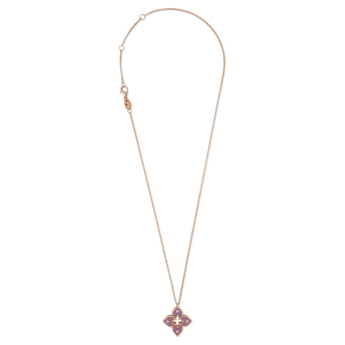 Roberto Coin Venetian Princess 18ct Rose Gold Pink Titanium and Diamond Pendant